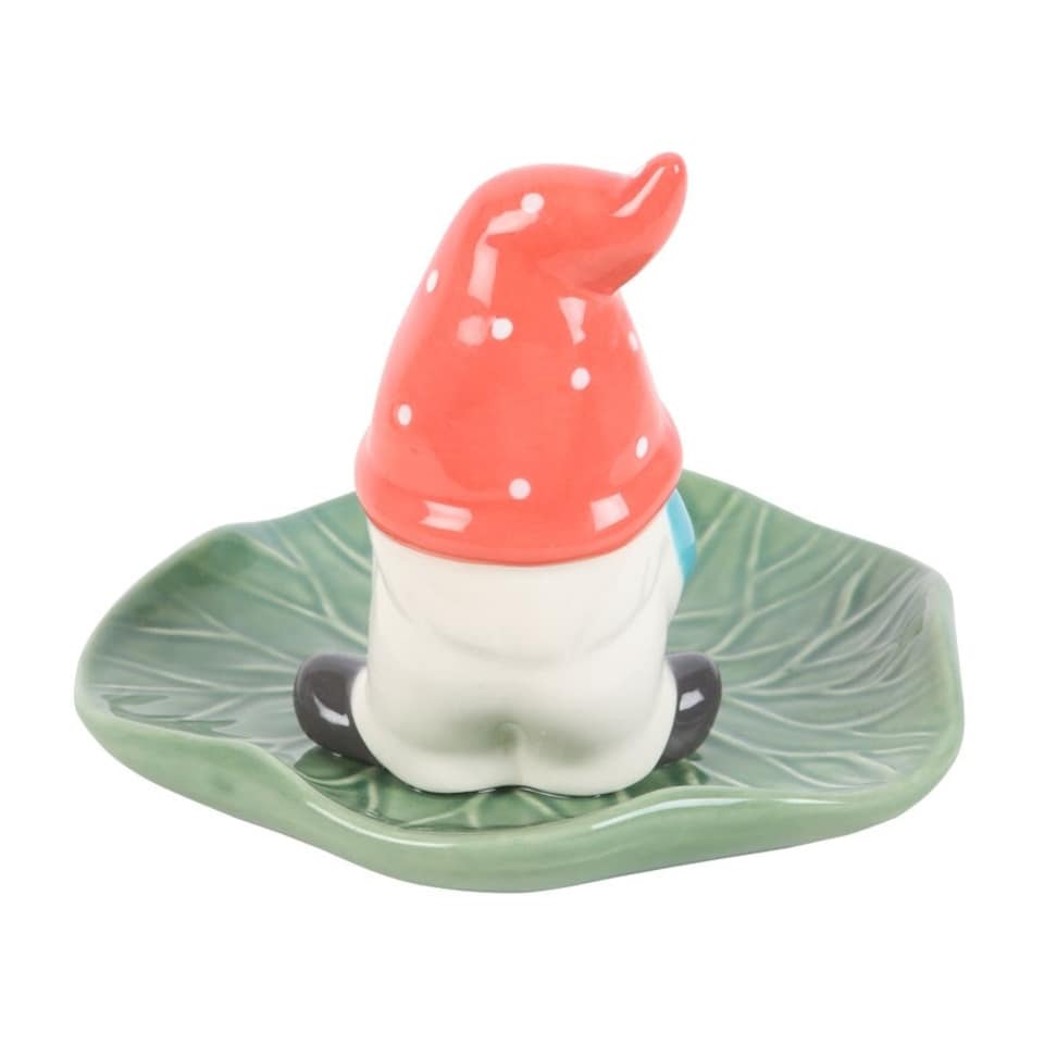 image 1 of Something Different Gonk Lily Pad Incense Holder - White/Green/Red - One Size