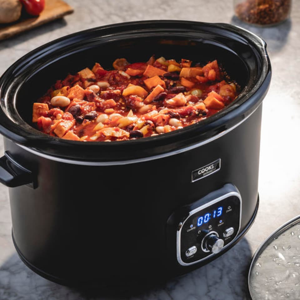 image 1 of Cooks Professional 8L Digital Slow Cooker with Glass Lid | Black | Black