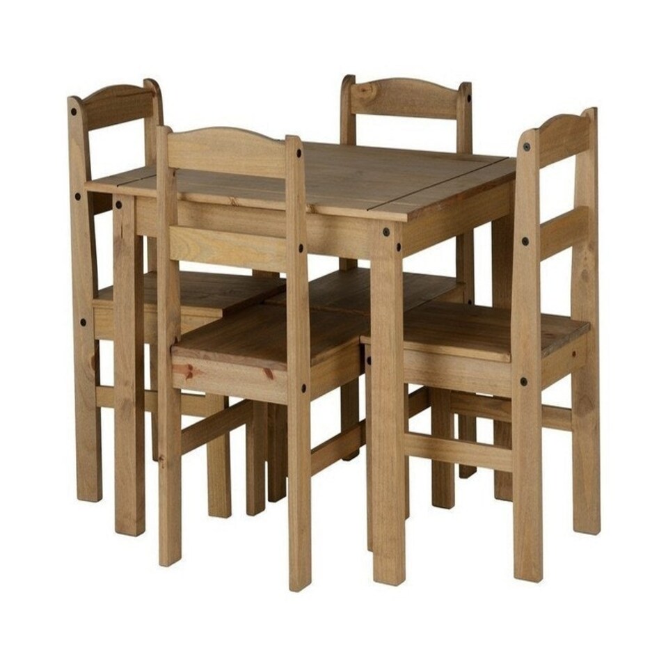 image 1 of Panama Dining Set - Natural Wax Brown
