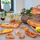 image 4 of Verano Spanish Ceramics Olive Wood Snack Boat - 35cm Multi