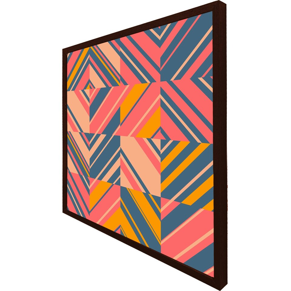 image 1 of Striped bright geometric pattern (Picture Frame) White | M