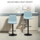 image 4 of HOMCOM Bar Stools Set of 2 Adjustable Swivel Bar Chairs with Backrest Blue | Light Blue
