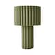 image 8 of ValueLights Lenny Moss Green Drum Lamp Shade Colour Drench Ribbed Full Fabric Table Lamp | Green