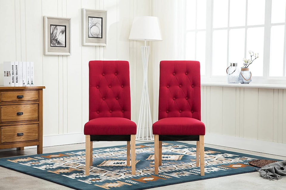image 1 of MCC Direct Deluxe High Back Fabric Dining Chairs Red