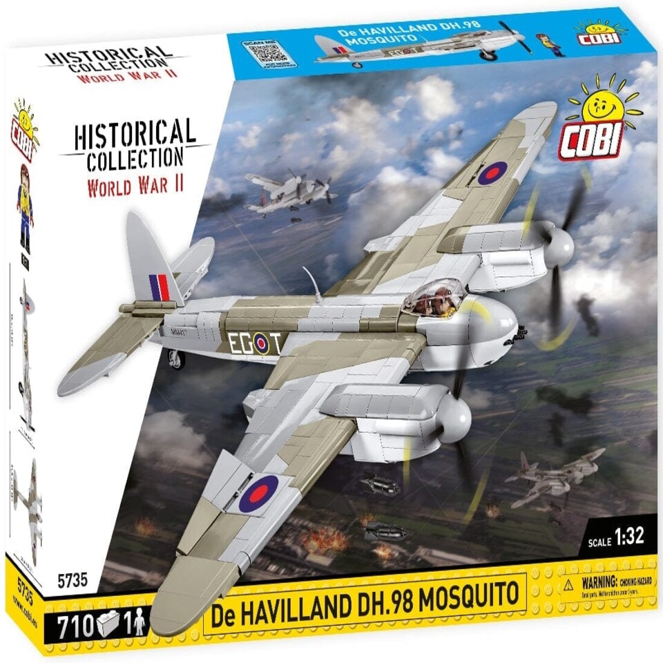 image 1 of De Havilland DH-98 Mosquito brick plane model - COBI 5735 - 710 bricks