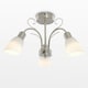 image 1 of ValueLights Newlyn Brushed Silver Semi-Flush Light and E14 Golfball LED 4W Warm White 3000K Bulb