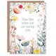image 1 of Happy Flowers Time Flies When Having Rum Pun Birthday Greeting Card