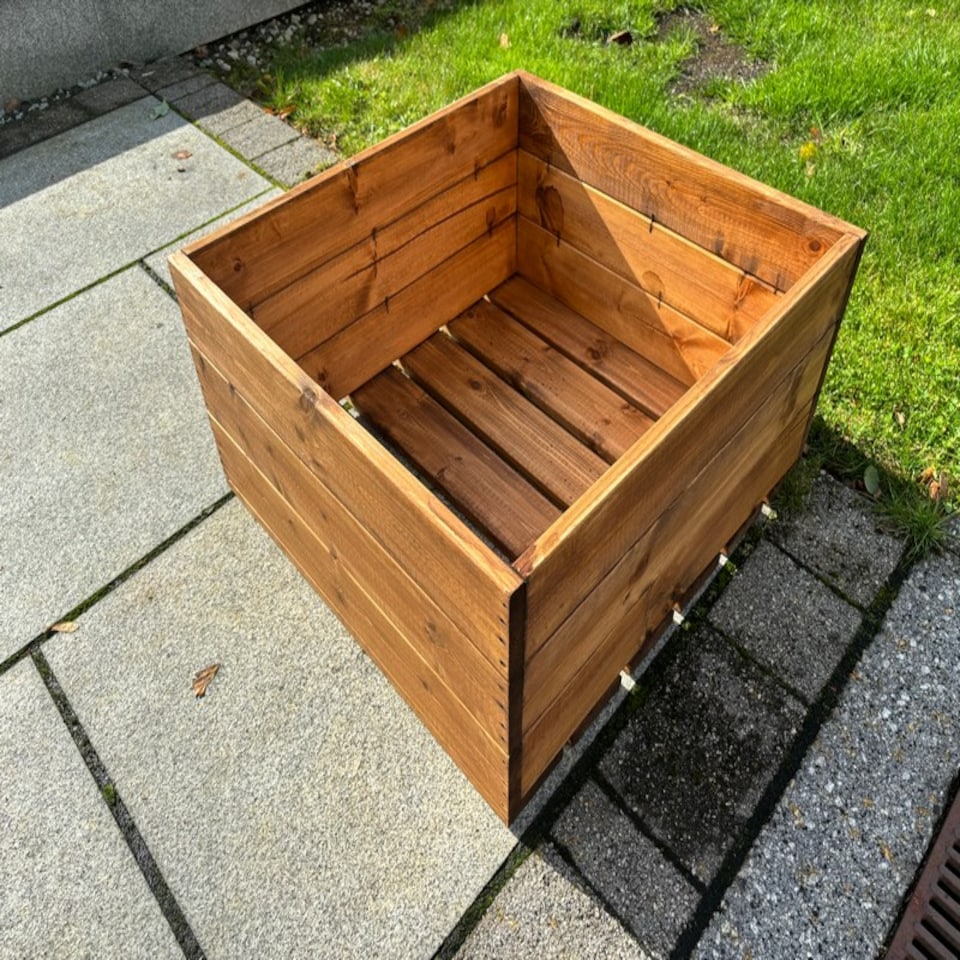 image 1 of Country Kitchen Large Raised Bed Planter - Timber - L60 x W60 x H30 cm | Brown