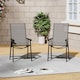 image 7 of Living and Home Metallic Frame Fabric Foldable Chair Set of 2 - Black