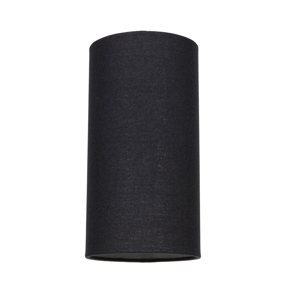 image 1 of Contemporary and Stylish Jet Black Linen Fabric Tall Cylindrical 25cm Lamp Shade | Black