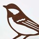image 3 of Homescapes Steel Great Tit Fence Topper Brown