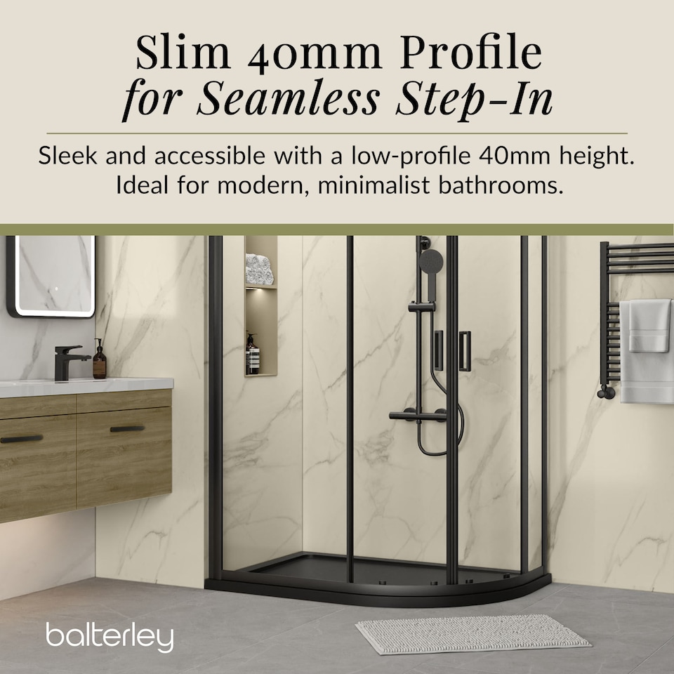 image 1 of Balterley Premium Quadrant Shower Tray | Grey | Grey Slate | 1