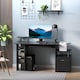 image 1 of HOMCOM Computer Desk PC Workstation with Drawer Shelves CPU Storage Rack Home Office Furniture (BLACK)