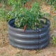 image 3 of Gr8 Garden Outdoor Raised Bed Planter Round Grey Steel Flower Trough Box 60 x 30cm