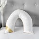 image 3 of V Shape Goose Feather And Down Luxury Pillow 100% Cotton Cover | White