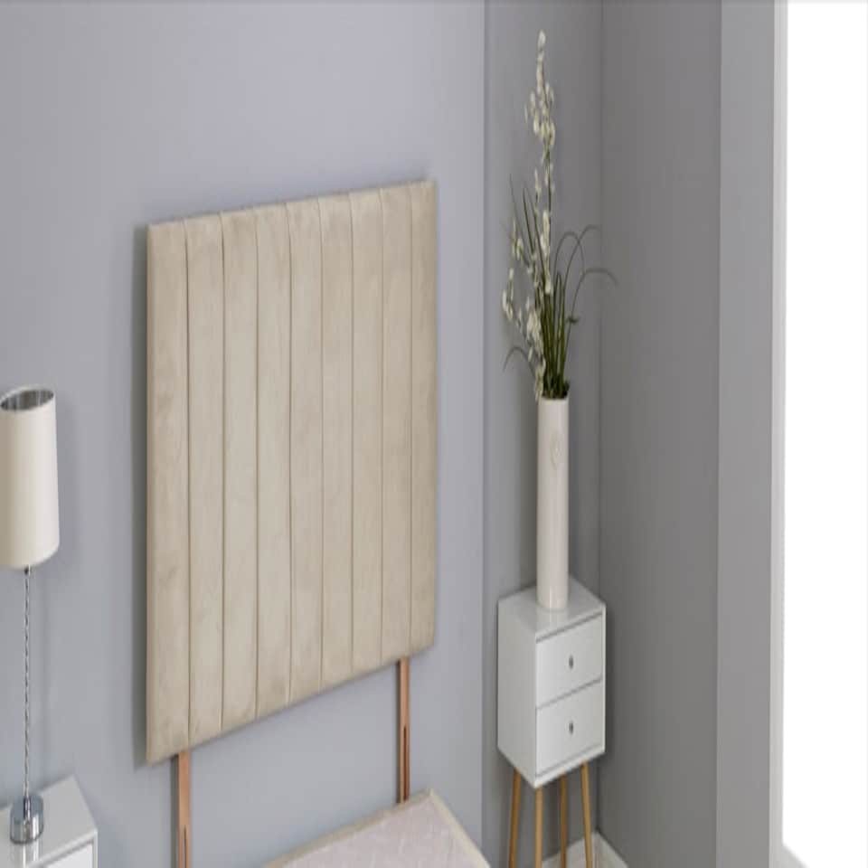 image 1 of Coffee Plush Velvet 9 Panel Headboard N/A | 4FT Small Double 20"inch Headboard