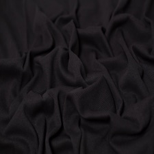 Minerva Core Range Black Heavy Cotton Rib Stretch Knit Fabric for Dressmaking, 140cm / 55" Wide - per metre