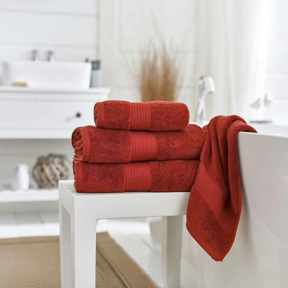 image 1 of Bliss 650gsm Pima Cotton Supersoft Fluffy Towels | Orange | Paprika | Bath sheet