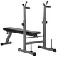 image 1 of HOMCOM Adjustable Weight Bench with Barbell Rack, Dip Station, Grey