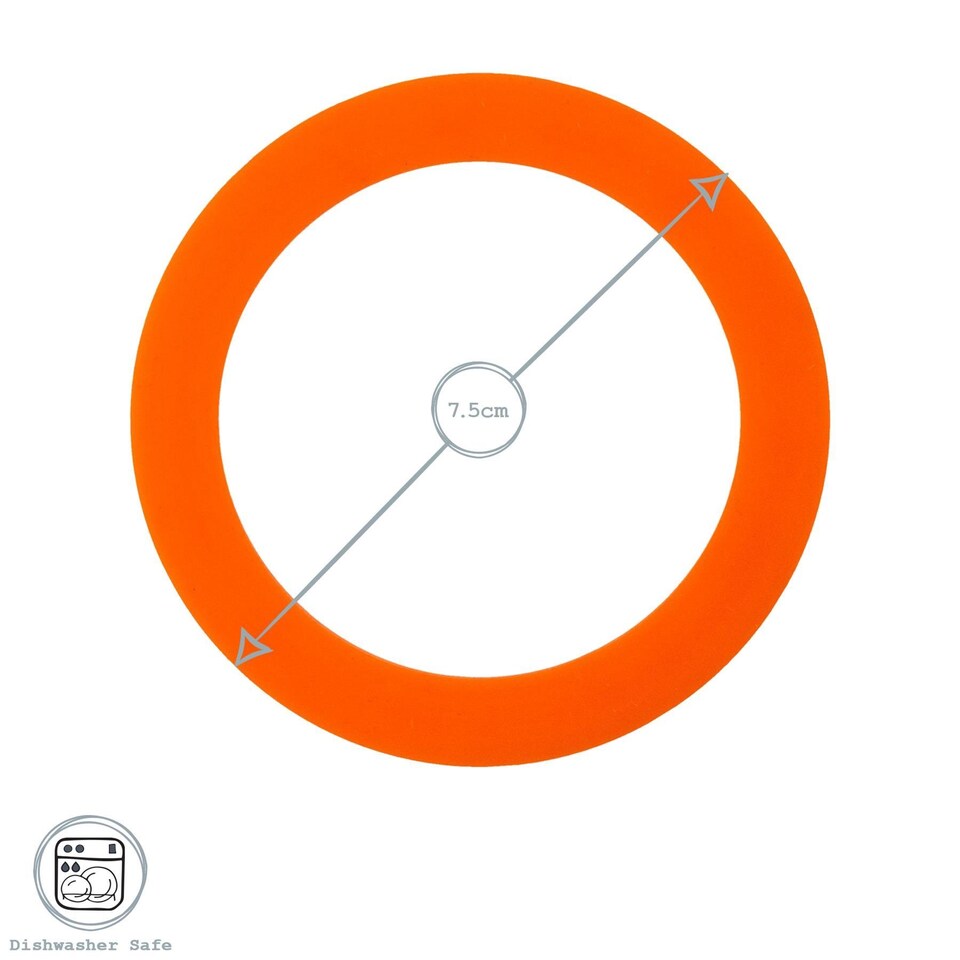 image 1 of Argon Tableware Glass Storage Jar Seals - Large - Black - Pack of 6