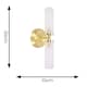 image 8 of ValueLights Canya Pair Gold 2 Way IP44 Frosted Glass Wall Lights | Gold