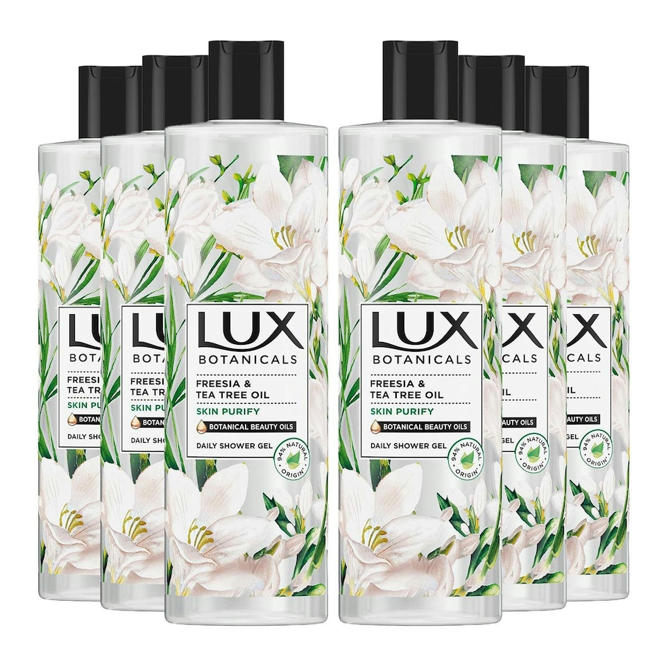 image 1 of Lux Botanicals Daily Shower Gel Freesia & Tea Tree Oil Skin Purify 6x500Ml