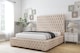 image 2 of Sloomy Ambassador Sand Naples Bed Frame With Mattress With 50"  Upholstered Headboard 4'6 Double