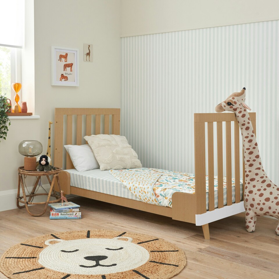 image 1 of Tutti Bambini Hygge Cot Bed - White/Light Oak