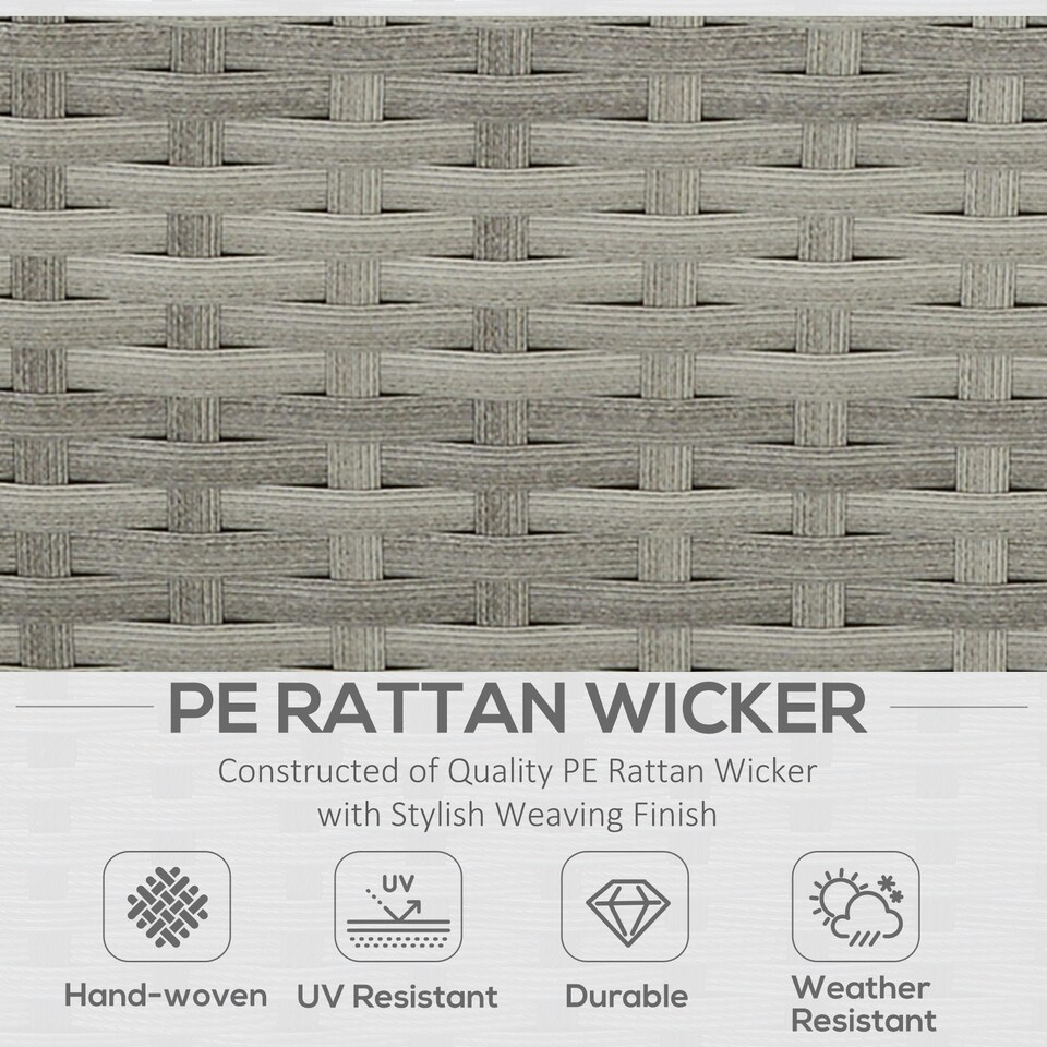 image 1 of Outsunny 6 PCS Outdoor Rattan Sofa Furniture Sets with Footstool Cushions Grey
