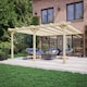 image 2 of Wall Mounted Double Premium Pergola 3 Posts - Wood - L180 x W420 x H270 cm - Light Green