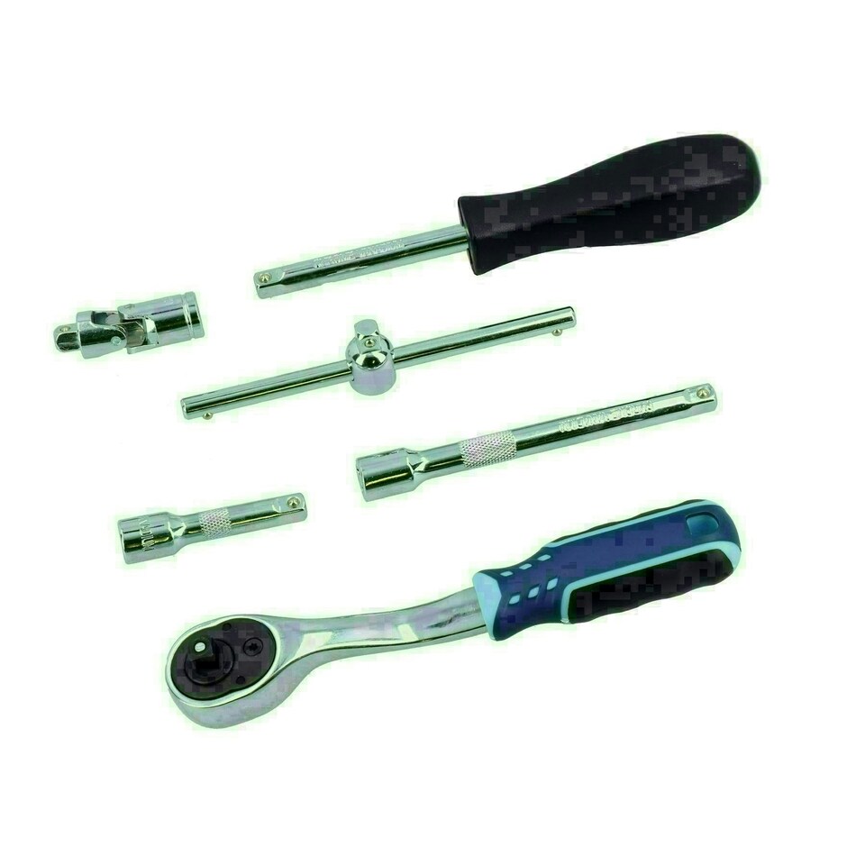 image 1 of 38pc 1/4" Drive Metric Socket Accessory Bit Ratchet Extension 4mm - 14mm TE550