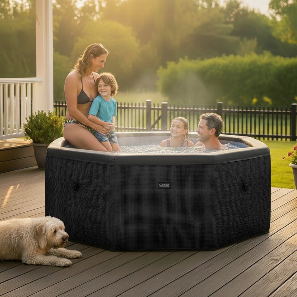 image 1 of Wave Como 6 Person Eco Foam Hot Tub, Flint Grey