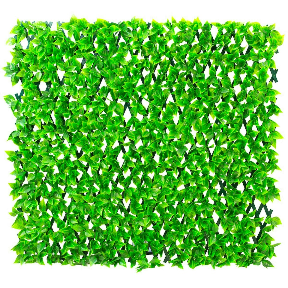 image 1 of Primrose Extendable Artificial Flower Outdoor Screening Trellis Green 1m x 2m