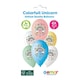 image 2 of Assorted Pastel Colourful Rainbow Latex Balloons 33cm / 13 in - Pack of 6