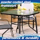 image 2 of Harbour Housewares 3pc Sussex Round Glass Top Patio Bistro Set - Black Black