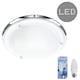 image 2 of ValueLights Flat Chrome Opal Glass IP44 Bathroom Flush Ceiling Light with Cool LED Bulb