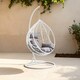 image 1 of Interiors by Premier Cut Out Sides White Hanging Chair with Round Base, Comfortable Seating Swing Chair, Easy to Clean Chair