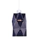 image 2 of Modern Midnight Blue Metal Pendant Shade with Diamond Shaped Cut Outs | Blue