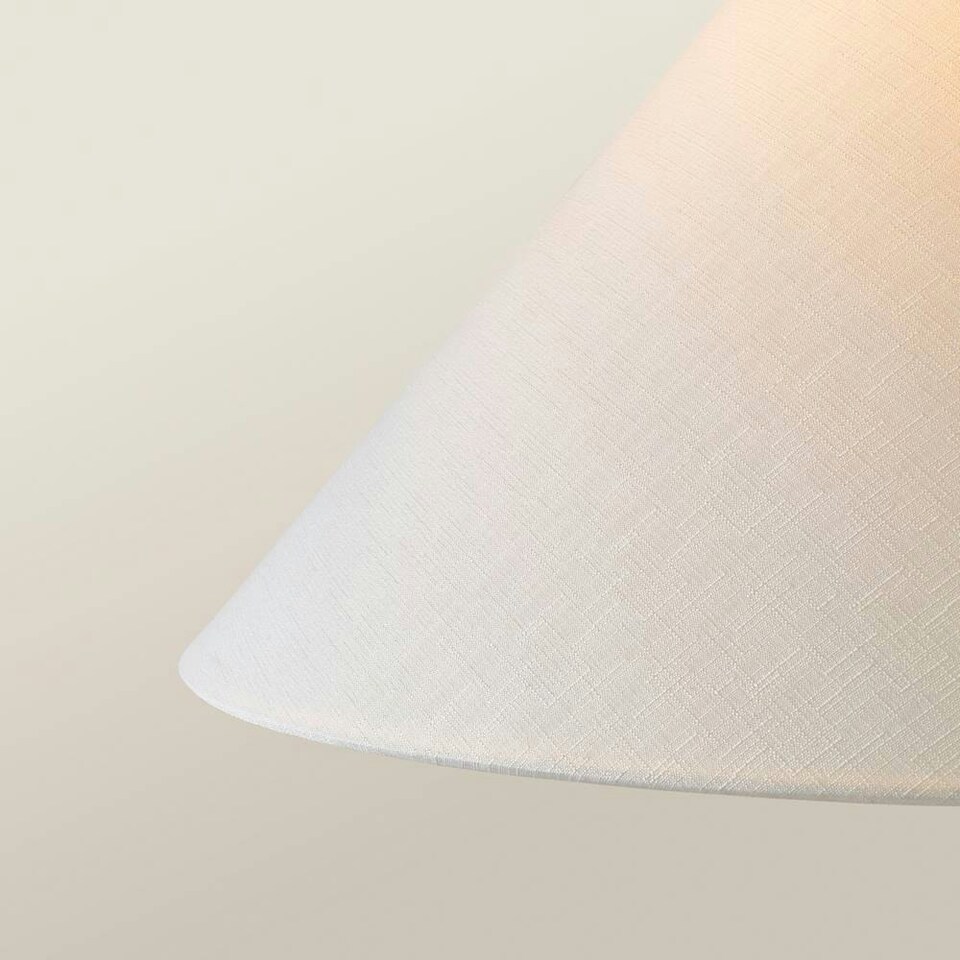 image 1 of ValueLights Margot White Marble Base Floor Lamp with a Linen Tapered Lampshade - Bulb Included Cream