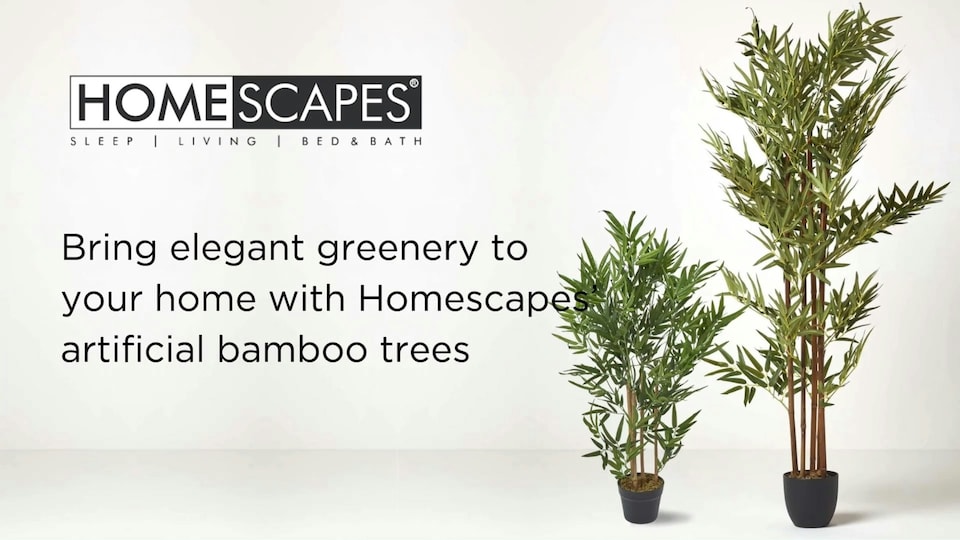 image 1 of Homescapes Green 3ft Bamboo Tree Artificial Plant with Pot, 95 cm