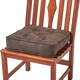 image 1 of Homescapes Chocolate Brown Faux Suede Dining Chair Booster Cushion Brown