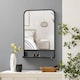 image 4 of HOMCOM Modern Square Wall Mirror with Storage Shelf, 70  50 cm Mirrors for Living Room, Bedroom, Black