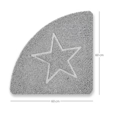 Embossed Spaghetti Loofah Anti Slip Shower Mat - Star Grey | Quadrant 60x60cm