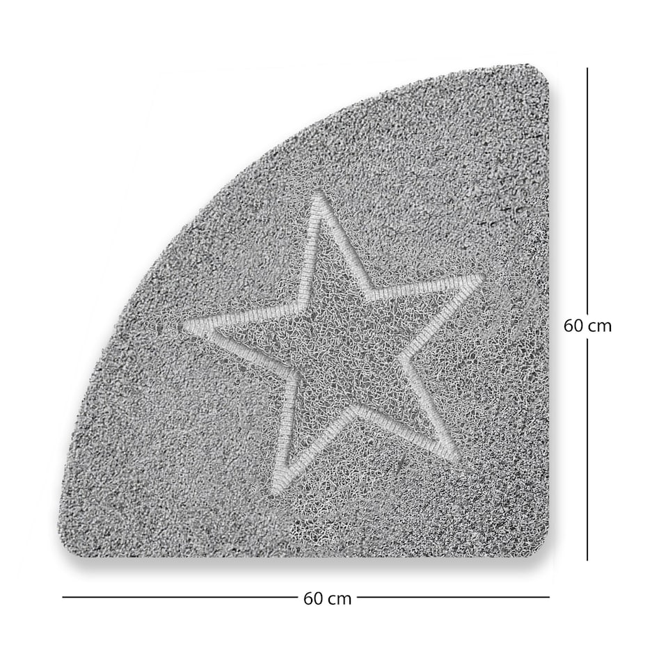 image 1 of Embossed Spaghetti Loofah Anti Slip Shower Mat - Star Grey | Quadrant 60x60cm