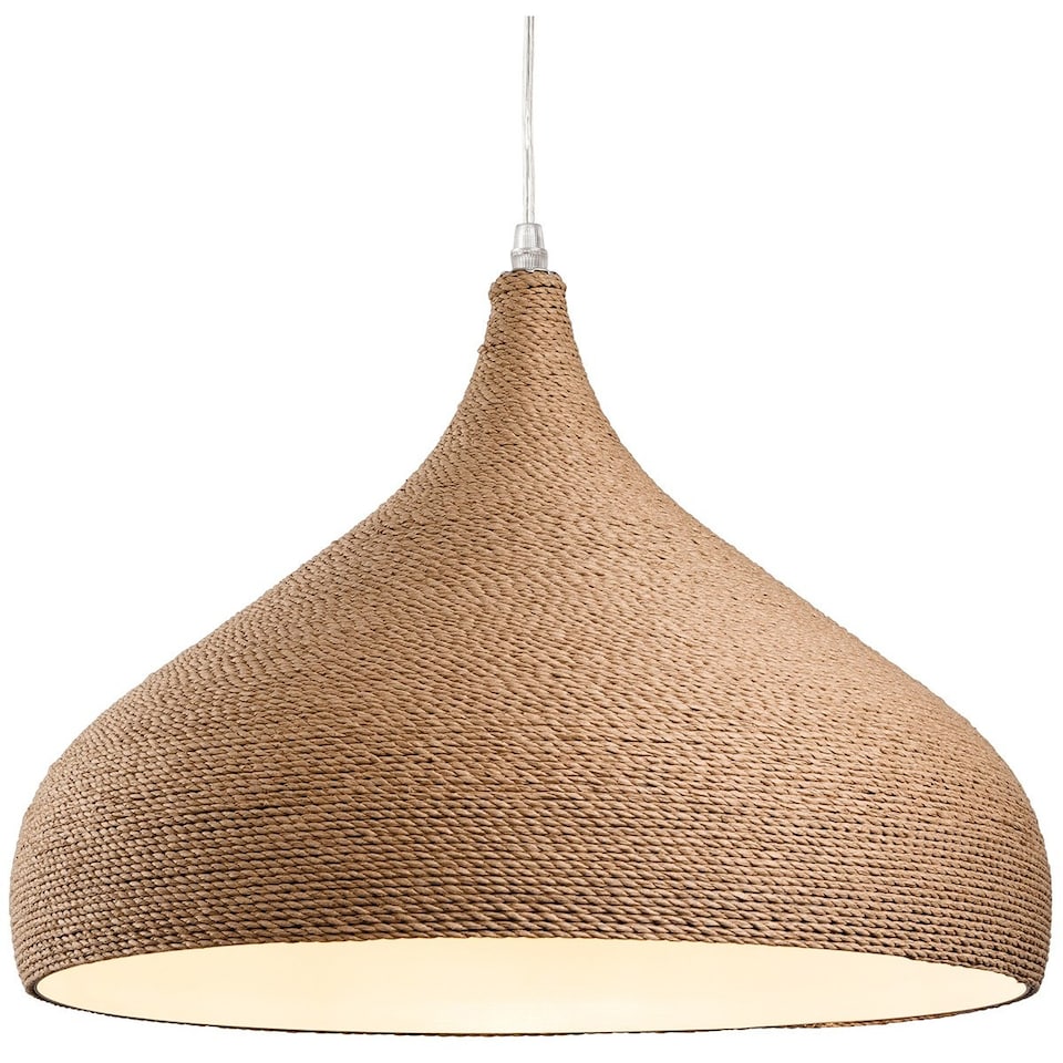 Coast 1 Light Dome Ceiling Pendant Brown Rope, E27