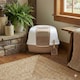 image 2 of Large Cat Corner Litter Tray Hooded Deep Cover Toilet Flap Box with Filter & Scoop | Multi | Mocca | 1
