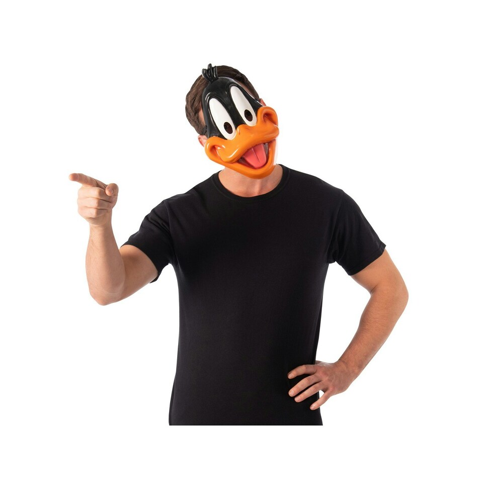 image 1 of Space Jam Daffy Duck 1/2 Mask - Orange/Black/White - One Size