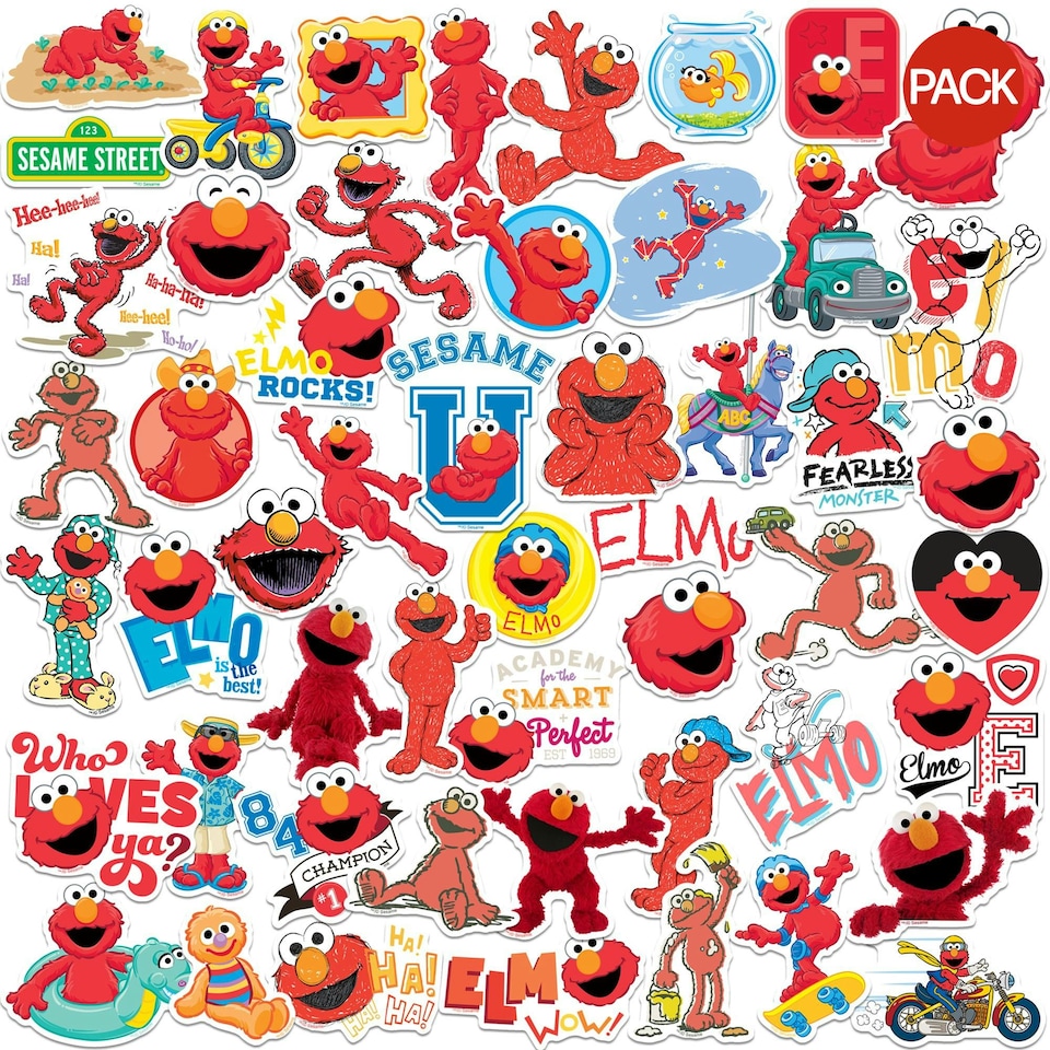 image 1 of Sesame Street Deluxe Elmo Stickers (Pack of 50) - Multicoloured - One Size