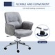 image 6 of Vinsetto Swivel Computer Office Chair Mid Back Desk Chair for Home Study Bedroom, Light Grey