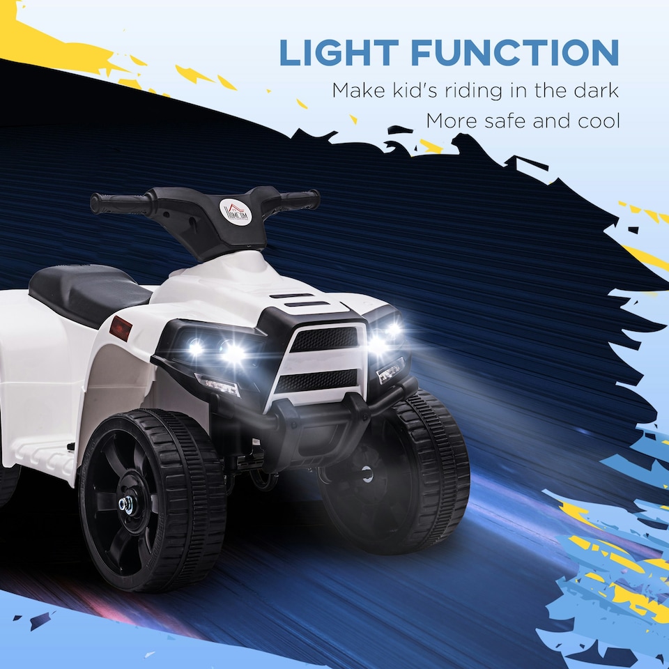 image 1 of HOMCOM 6 V Kids Ride on Cars Electric ATV for 18-36 months Toddlers White+Black